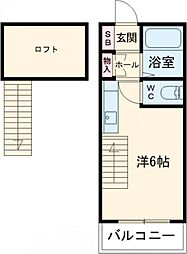 河和田ホームズ ワンルームの間取図画像