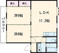 ハートランドハイツ 2LDKの間取図画像