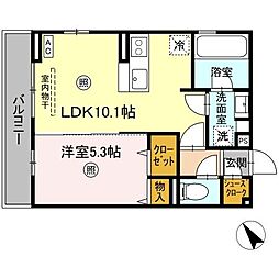 ラヴィエベル 1LDKの間取図画像