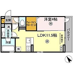ラヴィエベル 1LDKの間取図画像