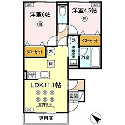 リヴェールあいら 2LDKの間取図画像