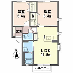 サニーコートKura 2LDKの間取図画像
