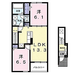 カルムメゾン 2LDKの間取図画像