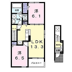 カルムメゾン 2LDKの間取図画像