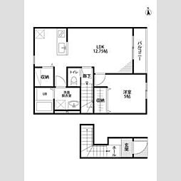 リーブルファイン木曽川町 1LDKの間取図画像
