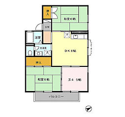 クレール高松山 3DKの間取図画像