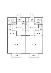 シャルム西津田2 1Kの間取図画像