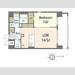 S-RESIDENCE大手門awesome 1LDKの間取図画像