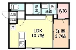Grandir plus 1LDKの間取図画像