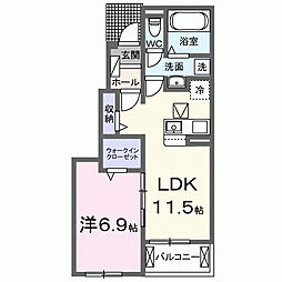 ブルームテラス 1LDKの間取図画像