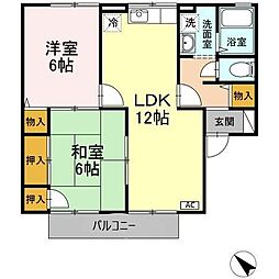 ポサーダ中尾C 2LDKの間取図画像