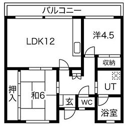 井上マンション 2LDKの間取図画像