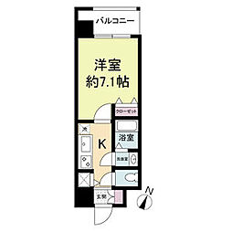 KDXレジデンス三宮 ワンルームの間取図画像