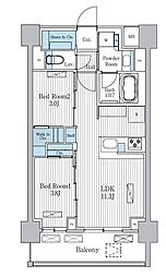 テラ蚕糸の森 2LDKの間取図画像