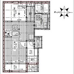 リーブルファイン戸田 1LDKの間取図画像