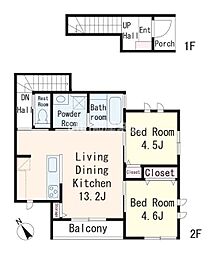 鎌倉 花冠 2LDKの間取図画像