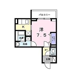 中宮町マンション(027390401) 1Kの間取図画像