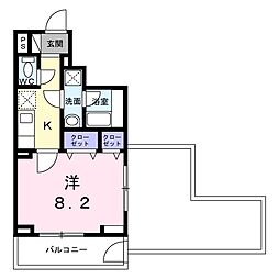 中宮町マンション(027390401) 1Kの間取図画像