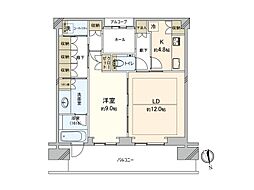 グラングリーン大阪 THE NORTH RESIDENCE 1LDKの間取図画像