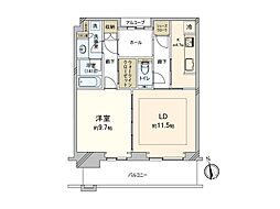 グラングリーン大阪 THE NORTH RESIDENCE 1LDKの間取図画像