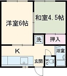 コスモスハイツ 2Kの間取図画像