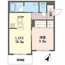 シャーメゾン イーストキャッスル 1LDKの間取図画像