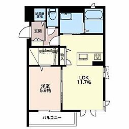 マストテラス金沢長土塀 1LDKの間取図画像