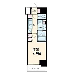 ザ・パークハビオ同心 1Kの間取図画像