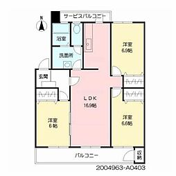 MAST鳥飼 3LDKの間取図画像