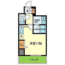 ONLYONEキセラ ワンルームの間取図画像