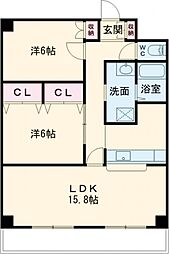 ハイム上所 2LDKの間取図画像