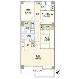 ライオンズマンション南市川二番館 2SLDKの間取図画像