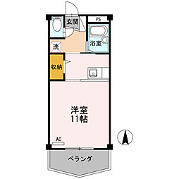 シティパルフジュウ ワンルームの間取図画像