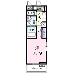 カーサ193 1Kの間取図画像
