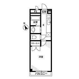 アンプルールフェールグランドキャスケード 1Kの間取図画像