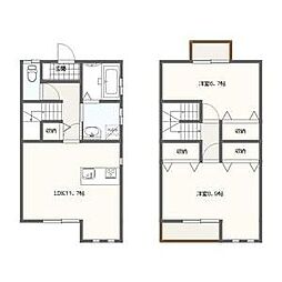 メープルコート宮ノ越 2LDKの間取図画像