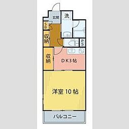 トロワフレール 1DKの間取図画像