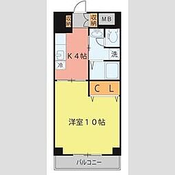 第1ジーオンビル 1Kの間取図画像