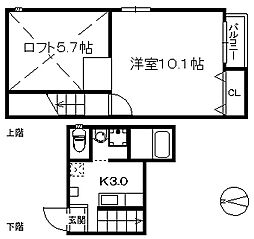 ポラリス西の丘 1Kの間取図画像