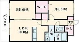 プレアデス 2LDKの間取図画像