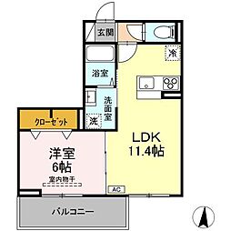 Grace Sea 1LDKの間取図画像