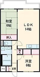 グリーン茨木 2LDKの間取図画像