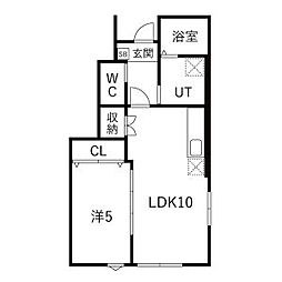 EQUUS C棟 1LDKの間取図画像