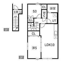 EQUUS C棟 1SLDKの間取図画像