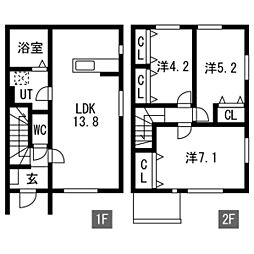 ApisV(アピス5) B棟 3LDKの間取図画像