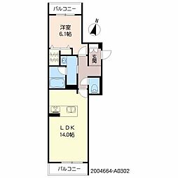 ベレオnine富士見 1LDKの間取図画像