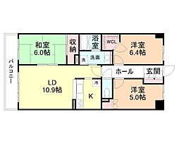 サーパス京田 3LDKの間取図画像