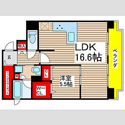 プレサンスロジェ泉 1SLDKの間取図画像