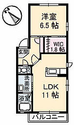 シャーメゾン南風 1LDKの間取図画像