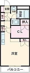 高砂ハイツ石原 ワンルームの間取図画像